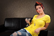 Young woman in a nightclub