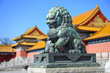 Detail in Forbidden City (Palace Museum) in China: bronze lion, Detail in Forbidden City (Palace Museum) in China: bronze lion,