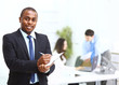 Portrait of a handsome successful business man busy