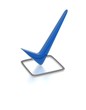 Checkbox with blue checkmark isolated on white