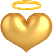 Heart Love Angel golden symbol. In Love we trust!