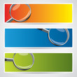 Vector banner set with magnifiers and place for text