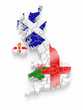 Map of Great Britaine in national flag colors