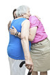 Hugging a senior