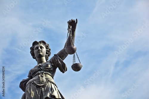 Photo: Statue of Lady Justice in front of the Romer Statue of Lady Justice in front of the Romer