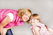 Portrait of two young beautiful girls together smiling Portrait of two young beautiful girls together smiling