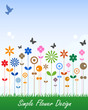 Simple Flower Card Message Label