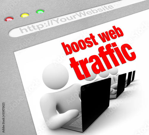 Illustration: Boost Web Traffic - Internet Screen Shot Boost Web Traffic - Internet Screen Shot
