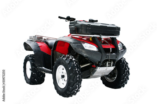 Photo: 4x4 atv with trunk isolated on white 4x4 atv with trunk isolated on white