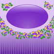 glass oval frame with a garland of violets