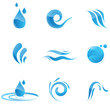 Glossy water icons Glossy water icons