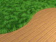Lawn and parquet in an interior
