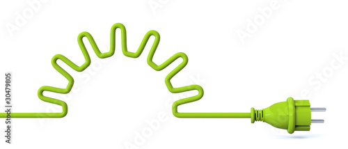 Illustration: Green power plug - solar energy Green power plug - solar energy