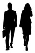 Two businesspersons in formal clothes are going somewhere Two businesspersons in formal clothes are going somewhere