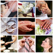 Collage of nine wedding photos Collage of nine wedding photos
