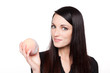 Produce - fruit woman with peach