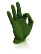 green hand shows ok sign