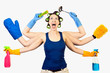 Foto: Multi Tasking Cleaning Housewife Multi Tasking Cleaning Housewife