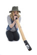 Woman playing didgeridoo Woman playing didgeridoo