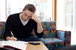 College Guy Studying Doing Homework