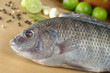 Raw fish called "tilapia" with seasonings