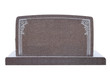 Wide, blank tombstone isolated on white