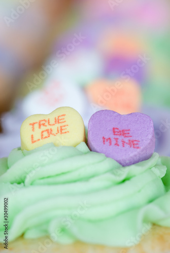 Photo: Candy Hearts in Cupcakes Candy Hearts in Cupcakes