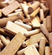 Holzkeile, Holzdübel. Holzkleinteile