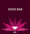 wine bottles and glass . bar menu template