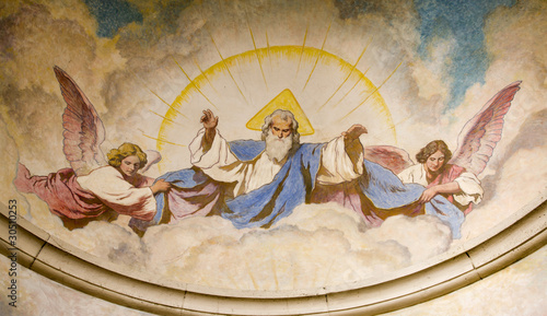 Photo: God of the Father - detail from baptistery in Vienna church God of the Father - detail from baptistery in Vienna church
