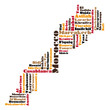 abstract word cloud based vector map of Morocco