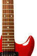 Details of red electric modern guitar