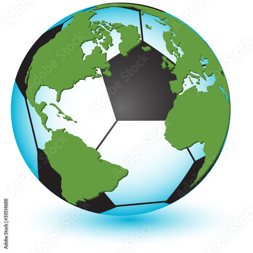 Zoom Not Available: Vector images scale to any size. Football ball World globe.Vector