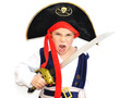 enfant garçon 6 ans déguisement pirate fond blanc - carnaval