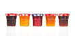 Glass pots of jam