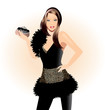 Fashion illustration-Fashion girl in little black dress Fashion illustration-Fashion girl in little black dress