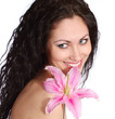woman with flower