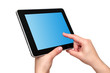 digital tablet on hands