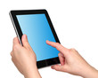 digital tablet with hands