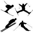 Vector: Silhouette set of different winter sports skiing part 1 Silhouette set of different winter sports skiing part 1