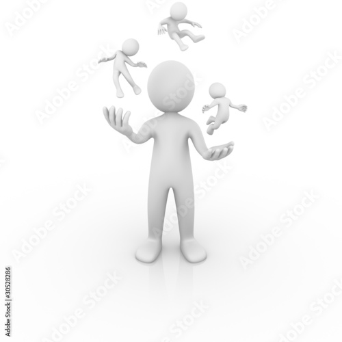Illustration: Man juggling with people Man juggling with people