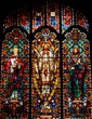 Stained Glass Window of Jesus, Moses, and Elijah