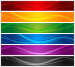 colorful wavy line banners