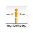 Logo tightrope walker, balance concept # Vector