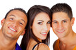 trois jeunes avec le sourire trois jeunes avec le sourire