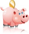 Salvadanaio Maiale Cartoon-Pig Money Box-Vector