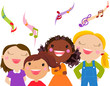 Kids Singing - Vector