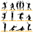 Volleyball silhouettes set Volleyball silhouettes set