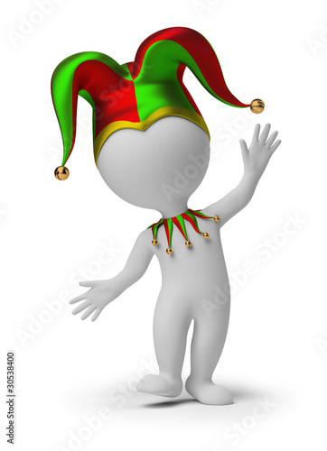 Illustration: 3d small people - jester 3d small people - jester