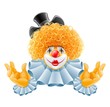 red-haired smiling clown